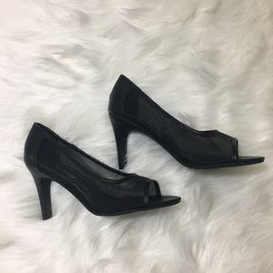 Women Rialto Shoes Black High Heel Peep Toe 8.5 M